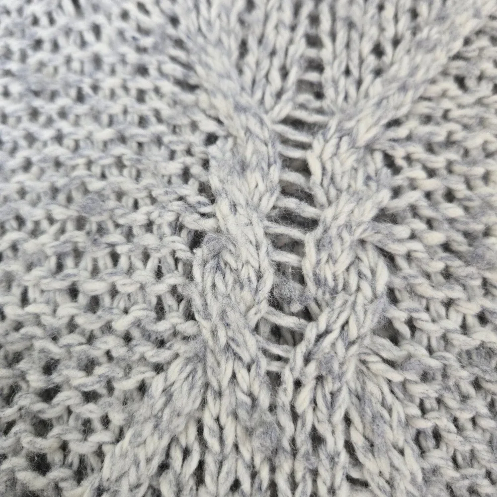 Free People Sweater‎ Dress Size S Small Gray Cable Chunky Knit Wool Angora Blend